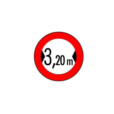 Autocollant, largeur de passage « 3,20 m » / Ø 230 mm