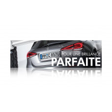Banderole « POUR UNE BRILLANCE PARFAITE » 300 x 90 cm - français - Similaire à l'illustration