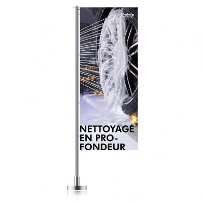 Bannière « NETTOYAGE EN PROFONDEUR » (jantes) - 120 x 300 cm - français