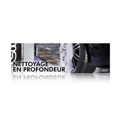 Banderole « NETTOYAGE EN PROFONDEUR » (jantes) - 300 x 90 cm - français