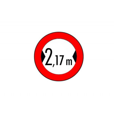 Autocollant, largeur de passage « 2,17 m » / Ø 230 mm