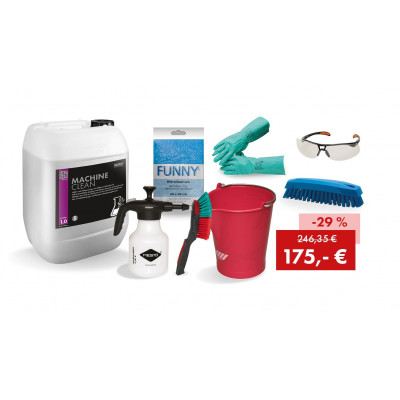 MACHINE CLEAN, pack promotionnel pour station de lavage : 1 bidons de 25 kg + Kit d'outils pour station de lavage