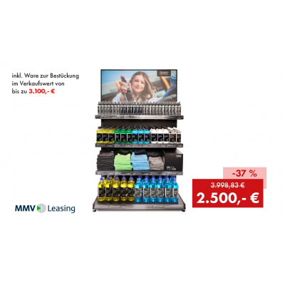 Offre promotionnelle : présentoir lumineux LED « Quick&Bright » pour produits d'entretien automobile, avec marchandises pour le garnissage d'une valeur de vente pouvant atteindre 3 100 € Offre promotionnelle : présentoir lumineux LED « Quick&Bright » pour produits d'entretien automobile, avec marchandises pour le garnissage d'une valeur de vente pouvant atteindre 3 100 €