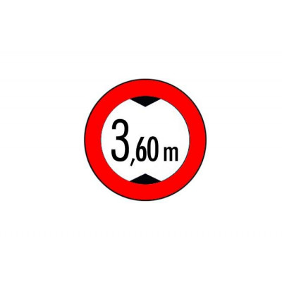 Autocollant, hauteur de passage « 3,60 m » / Ø 230 mm