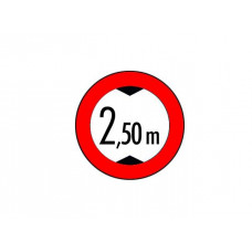 Autocollant, hauteur de passage « 2,50 m » / Ø 230 mm - Similaire à l'illustration
