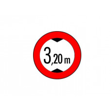 Autocollant, hauteur de passage « 3,20 m » / Ø 230 mm - Similaire à l'illustration
