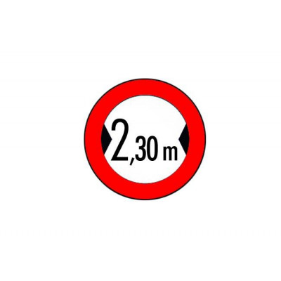 Autocollant, largeur de passage « 2,3 m » / Ø 230 mm