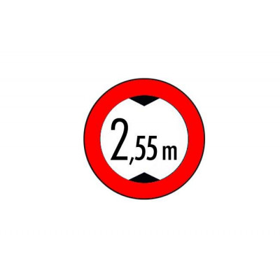 Autocollant, hauteur de passage « 2,55 m » / Ø 230 mm