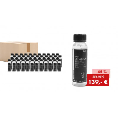 Pack promotionnel Quick&Bright RAIN DEFLECTOR, additif d'imperméabilisation pour lave-glaces, 45 flacons de 100 ml