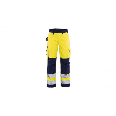 Pantalon de service High Vis pour femme sans poches à outils 7155, jaune-marine, taille 34