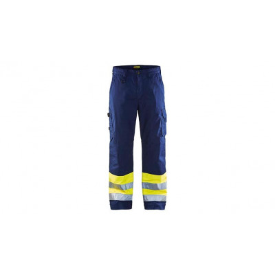 Pantalon de travail High Vis 1564, bleu marine/jaune, taille 46