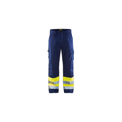 Pantalon de travail High Vis 1564, bleu marine/jaune, taille 48