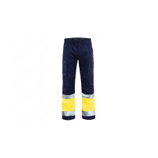 Pantalon de travail High Vis avec tissu élastique 1551, bleu marine/jaune, taille 44 - Similaire à l'illustration