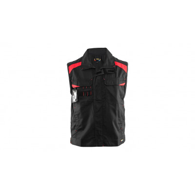 Veste de travail sans manches Industrie 3164, noir/rouge, taille S