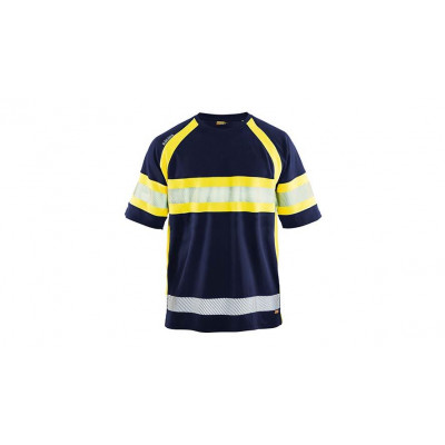 T-shirt High Vis 3337, bleu marine/jaune, taille M
