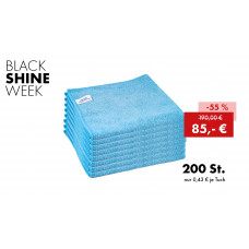 BLACK SHINE WEEK 2025 : 200 chiffons microfibres Quick&Bright Easy, bleus, avec broderie Christ, 38 x 38 cm - Similaire à l'illustration BLACK SHINE WEEK 2025 : 200 chiffons microfibres Quick&Bright Easy, bleus, avec broderie Christ, 38 x 38 cm - Similaire à l'illustration