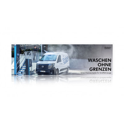 Bande de tension « LAVAGE MOUSSE » 300 x 90 cm – allemand