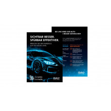 Prospectus publicitaire au format A5 destiné aux clients de la station de lavage, motif « ceramic formula » (voiture) – carton (250 exemplaires) - Similaire à l'illustration