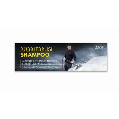 Banderole, bannière, maille, Bubblebrush Shampoo, 300 x 90 cm, allemand