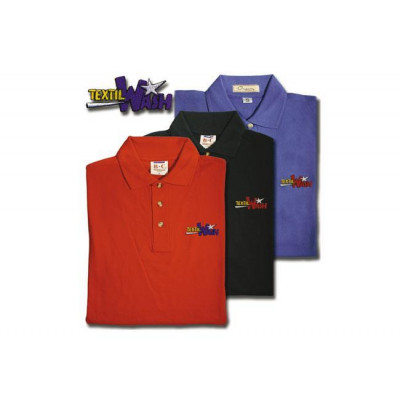 Polo avec broderie Textil Wash, rouge, taille XXL
