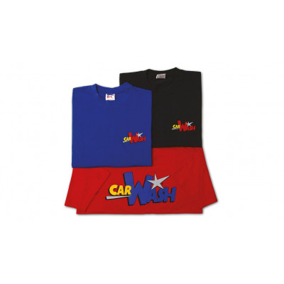 T-shirt col rond, impression Car Wash, marine, taille M