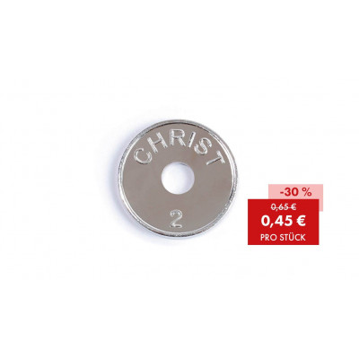 Jetons Christ n° 2, 22,0 mm, estampé avec trou
