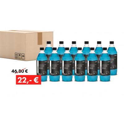 Pack promotionnel : 1 carton (= 12 bouteilles) Quick&Bright WINDOW-CLEAN, détergent pour vitres hiver -30 °C, 1 l