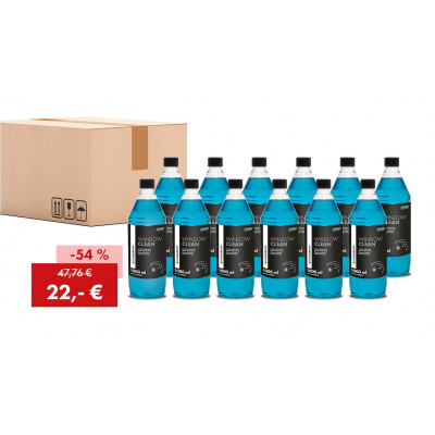 Pack promotionnel : 1 carton (= 12 bouteilles) Quick&Bright WINDOW-CLEAN, détergent pour vitres hiver -30 °C, 1 l