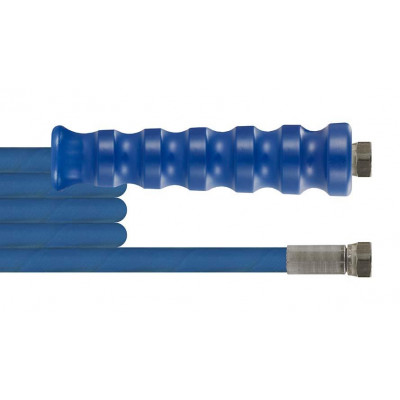 Tuyau haute pression, tuyau armé, 5,0 m, bleu, cône d'étanchéité (DKR), filetage intérieur : 1/4''